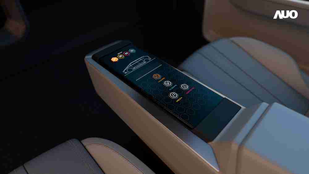 NG大舞台以人性化设计打造多变形态中控显示(Morphing Center Control)，，，不使用时仅平面显示信息，，，进行操作时，，，显示器则会动态隆起，，转变成3D实体按钮，，并有触觉回馈，，，展示人机互动新体验